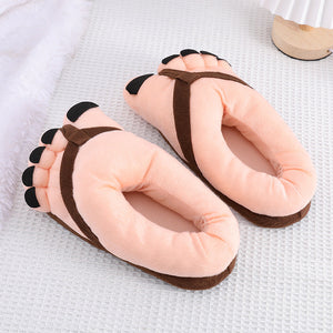Pantoufles en peluche à pied amusantes