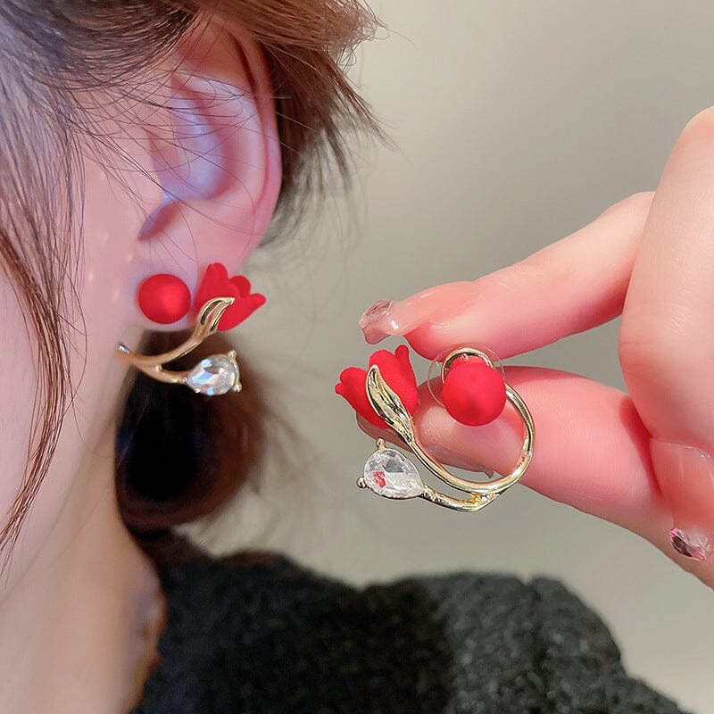 Boucles d’oreilles polyvalentes en forme de tulipe