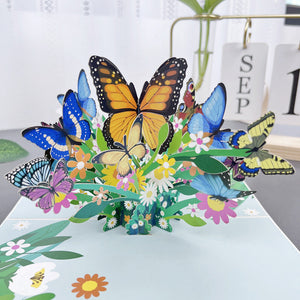 Carte de vœux en 3D avec fleurs faites à la main