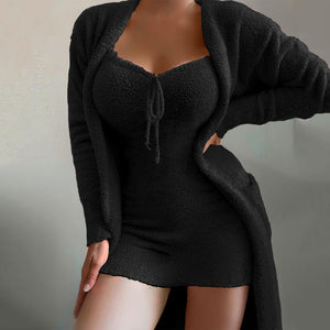 Ensemble de robe de loisirs en peluche (2 pièces)