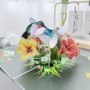 Carte de vœux en 3D avec fleurs faites à la main