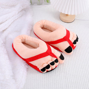 Pantoufles en peluche à pied amusantes