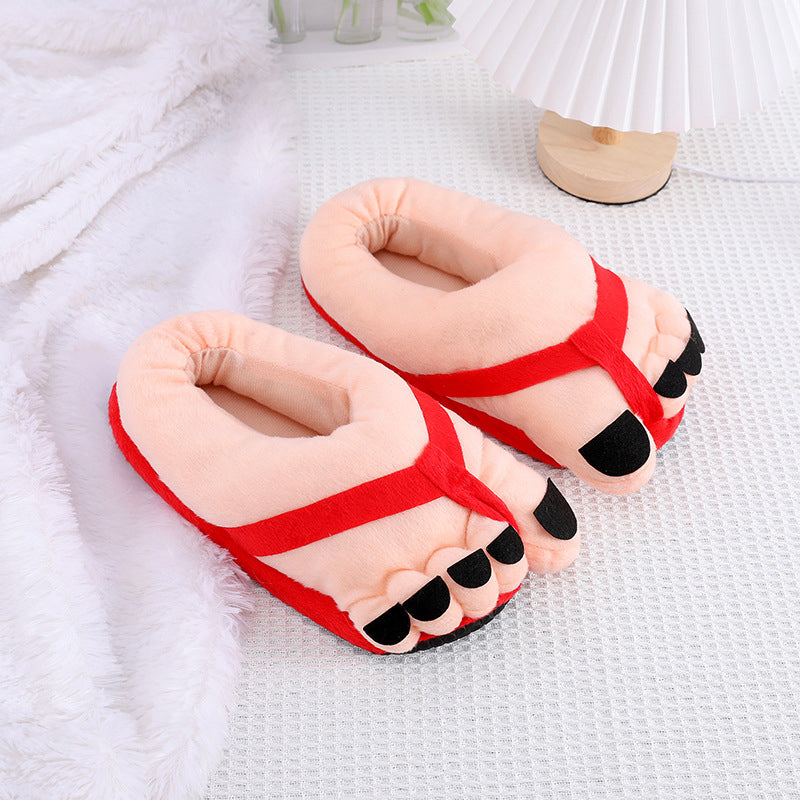 Pantoufles en peluche à pied amusantes