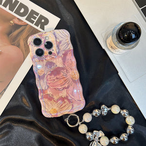 💐Coque de téléphone exquise de peinture à l'huile colorée pour iPhone