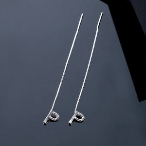 ✨Boucles d'oreilles alphabet brillant-Lettre Boucle D'oreille Ligne（1 pièce ）