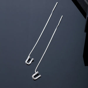 ✨Boucles d'oreilles alphabet brillant-Lettre Boucle D'oreille Ligne（1 pièce ）