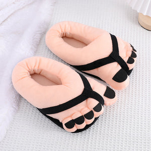 Pantoufles en peluche à pied amusantes