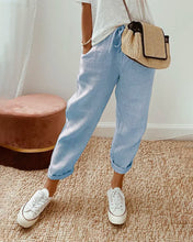 Charger l&#39;image dans la galerie, Pantalon uni en coton lin