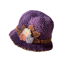 Charger l&#39;image dans la galerie, Chapeau en laine tricoté à fleurs épaisses pour femmes