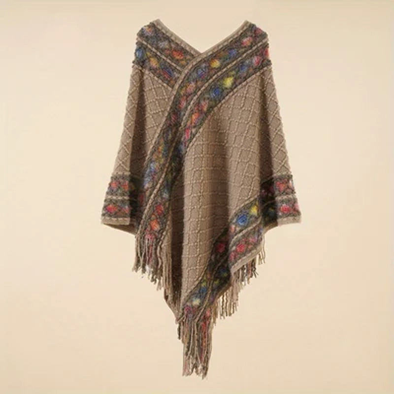 Pull Poncho à franges