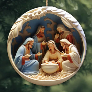 Étiquette suspendue en céramique de la Nativité
