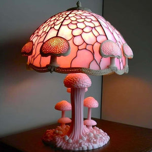 Lampe de Table en Verre Teinté de Série Végétale