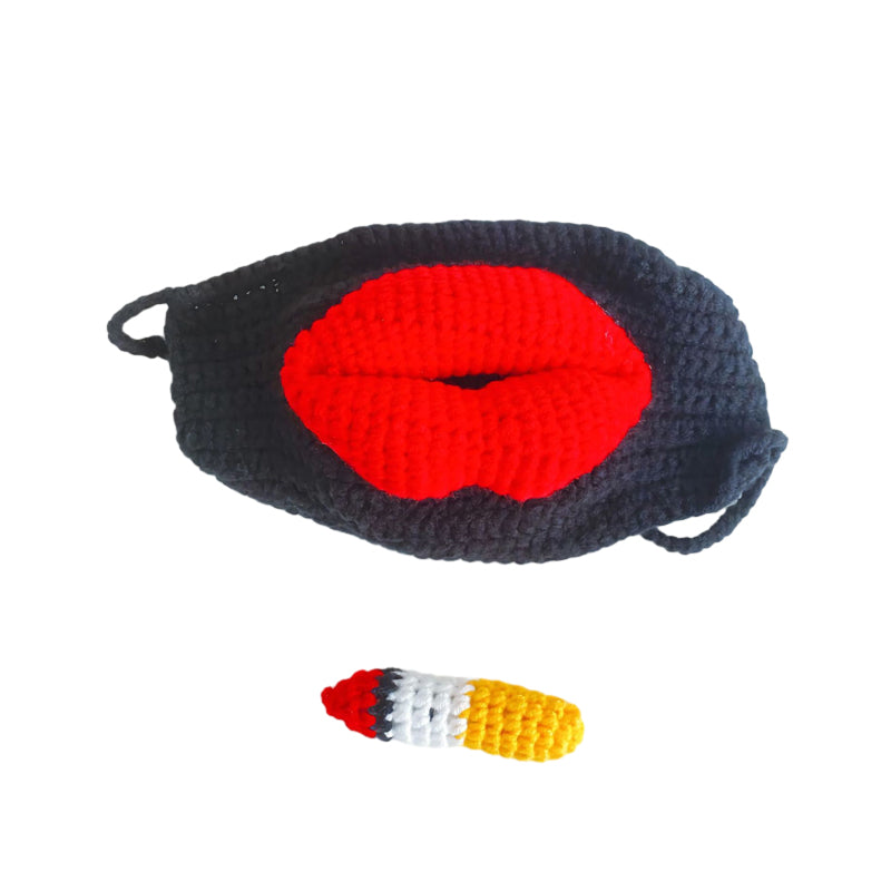 Masque de cigarette bouche saucisse