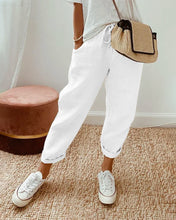 Charger l&#39;image dans la galerie, Pantalon uni en coton lin