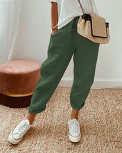 Charger l&#39;image dans la galerie, Pantalon uni en coton lin