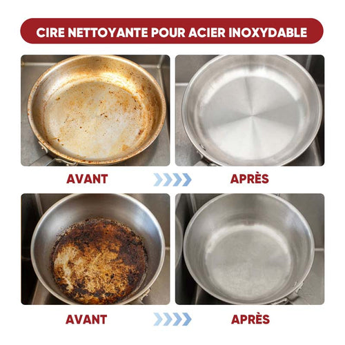 Pâte de nettoyage magique pour l'acier inoxydable