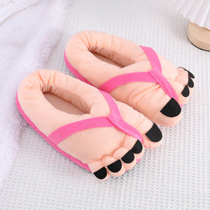 Pantoufles en peluche à pied amusantes