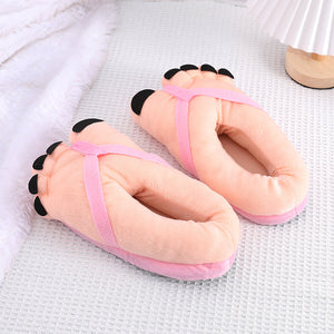 Pantoufles en peluche à pied amusantes
