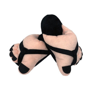 Pantoufles en peluche à pied amusantes