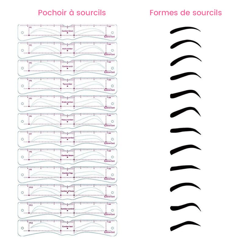 Kit de pochoirs à sourcils en silicone