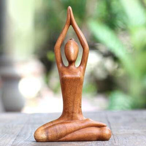 Sculpture de Yogi en bois