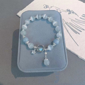 Bracelet imitation œil de chat cristal de papillon