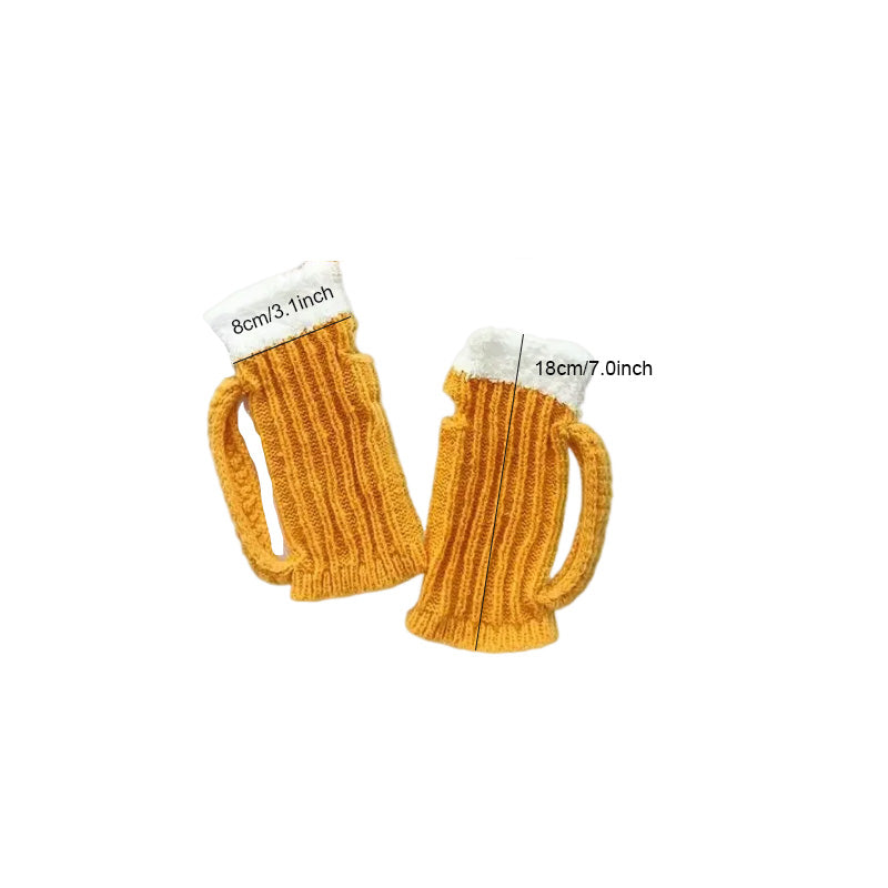 🍺 Tasse à bière 3D rigolote Gant tricoté Cadeau🎁