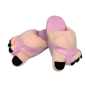 Pantoufles en peluche à pied amusantes