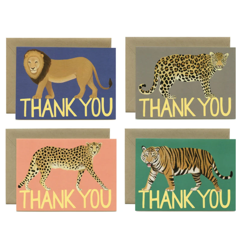 Set de cartes de remerciement Variété Gros Chat (4 pièces)