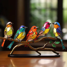 Charger l&#39;image dans la galerie, Ornements en Verre Teinté Oiseaux sur Branches