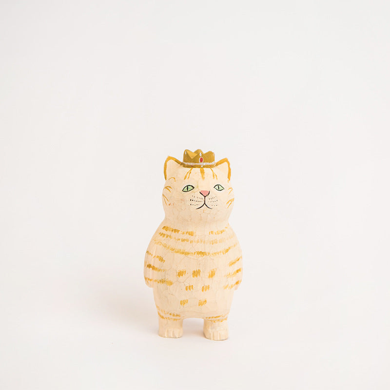 Ornement chaton sculpté en bois