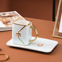 Charger l&#39;image dans la galerie, Tasse créative en forme de sac à main avec soucoupe et cuillère