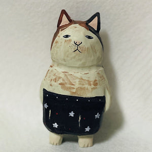 Ornement chaton sculpté en bois