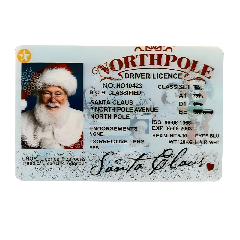 🎅Permis de conduire perdu du Père Noël|Cadeaux amusants pour les enfants