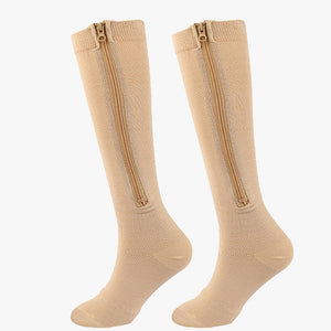 Chaussettes de compression à fermeture éclair et à élastique