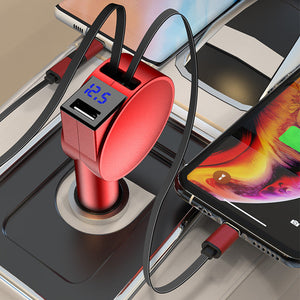 Adaptateur de voiture à charge rapide télescopique 3 en 1