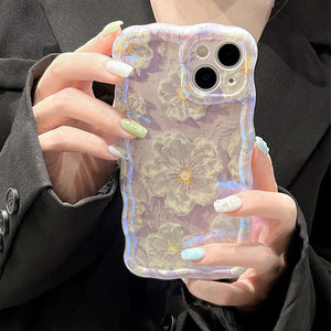 💐Coque de téléphone exquise de peinture à l'huile colorée pour iPhone