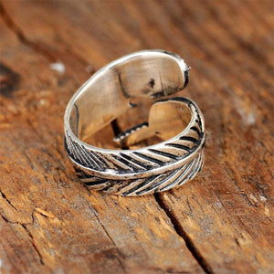Bague Ajustable Plume Turquoise
