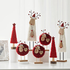 Décorations d'arbre de Noël en feutre de bois de renne et d'élan