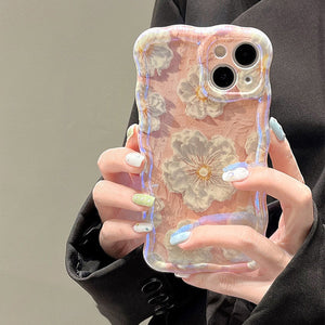 💐Coque de téléphone exquise de peinture à l'huile colorée pour iPhone