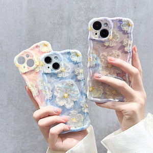 💐Coque de téléphone exquise de peinture à l'huile colorée pour iPhone