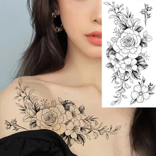 Charger l&#39;image dans la galerie, Autocollants de tatouage de fleur de croquis