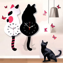 Charger l&#39;image dans la galerie, Horloge murale Chat nordique avec queue frétillante
