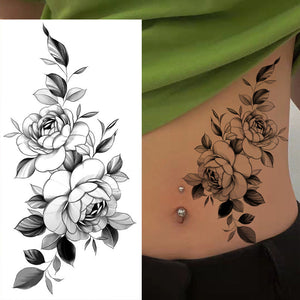 Autocollants de tatouage de fleur de croquis