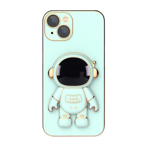 Couverture de cas d'iphone de support caché d'astronaute de placage 6D