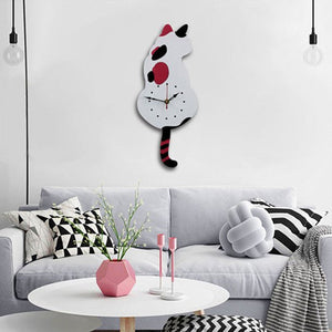Horloge murale Chat nordique avec queue frétillante