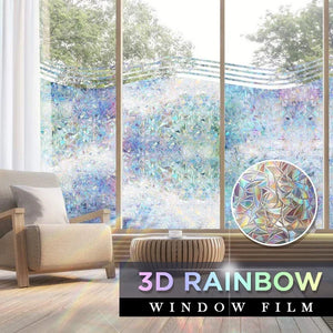 Film de fenêtre arc-en-ciel 3D, matériau PVC, réfraction, sans colle