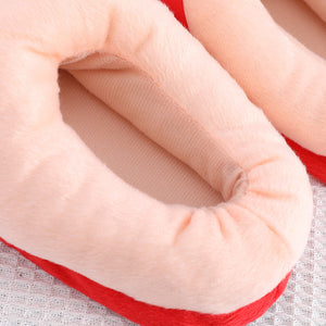 Pantoufles en peluche à pied amusantes