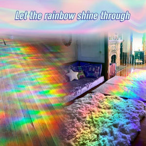 Film de fenêtre arc-en-ciel 3D, matériau PVC, réfraction, sans colle
