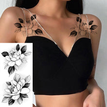 Charger l&#39;image dans la galerie, Autocollants de tatouage de fleur de croquis